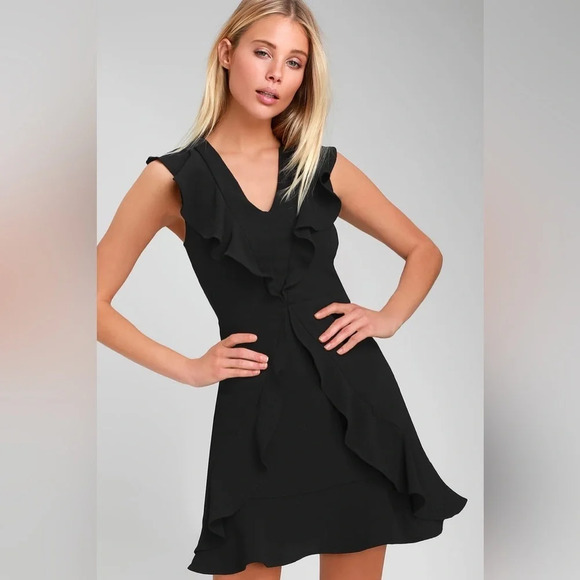 Lulus Dresses & Skirts - Lulus Augustine Black Ruffled Sleeveless Dress